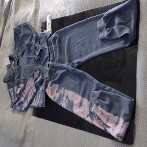 BNWT Vintage Havana 2pc pink and blue tie dye Lounge Set / top 10-12 pants 14